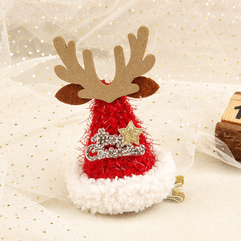 Bright Velvet Christmas Mini Santa Hat Hair Clip