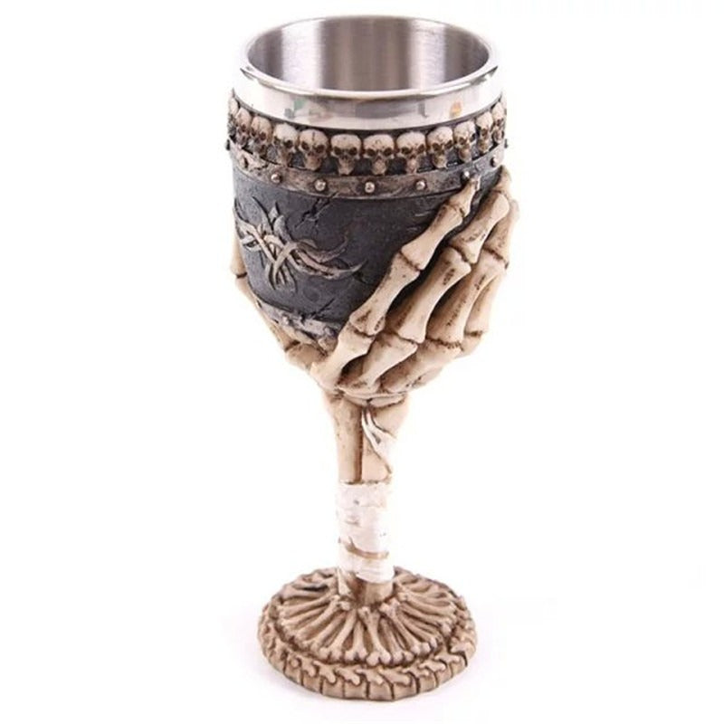 Skeleton Hand Resin Wine Chalice - Gothic Stainless Steel Cup from Mish Mash Market