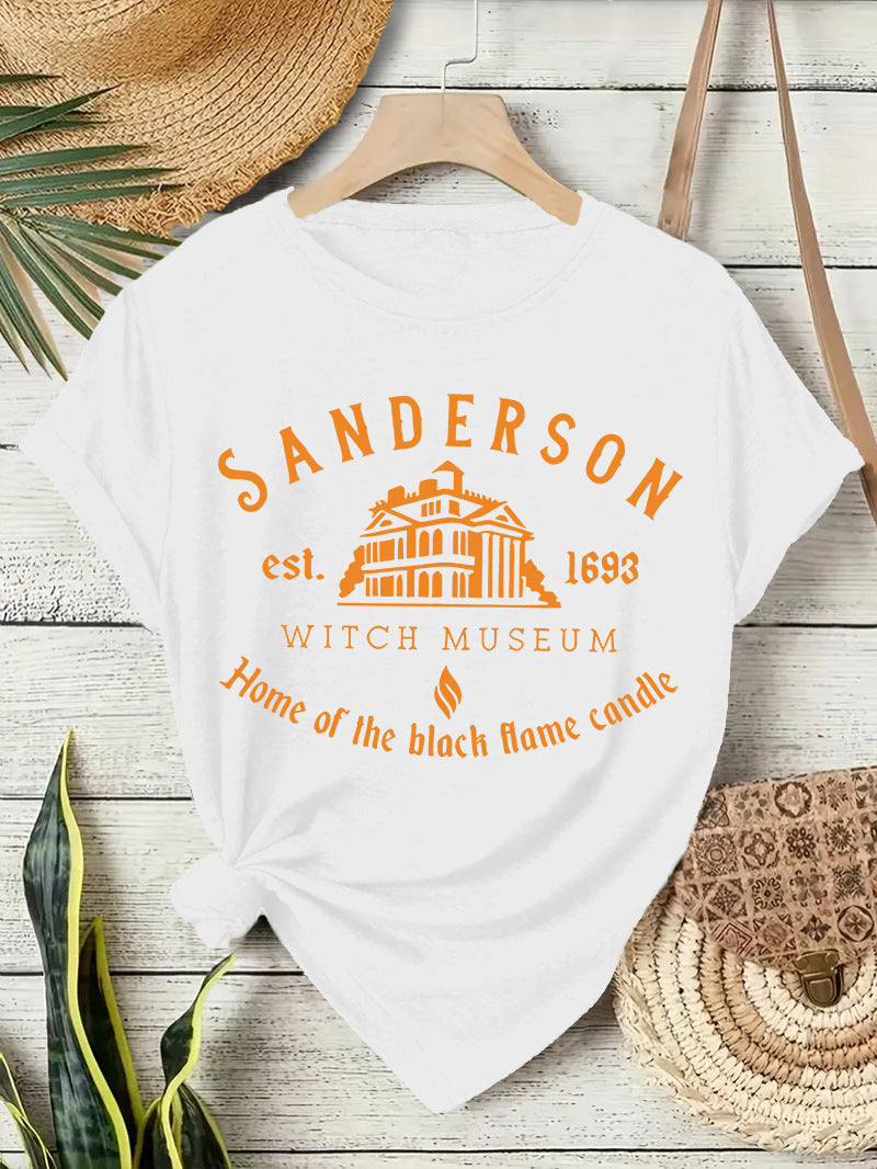 Sanderson Witch Museum Graphic T-Shirt - Halloween Short Sleeve Crewneck Top from Mish Mash Market