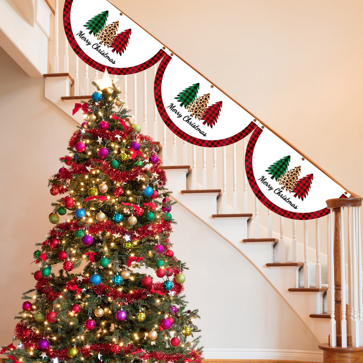 Christmas Decorative Pleated Bunting Flag