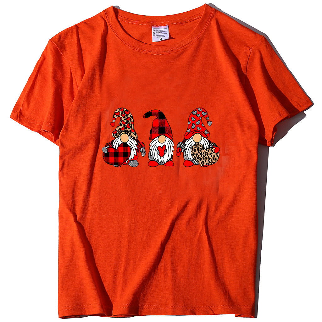 Gnome Graphic T-Shirt for Women – Love Printed Loose Fit Top