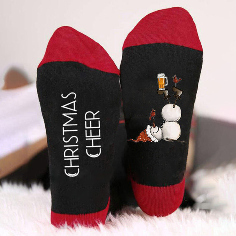 Christmas Cheer Snowman Crew Socks