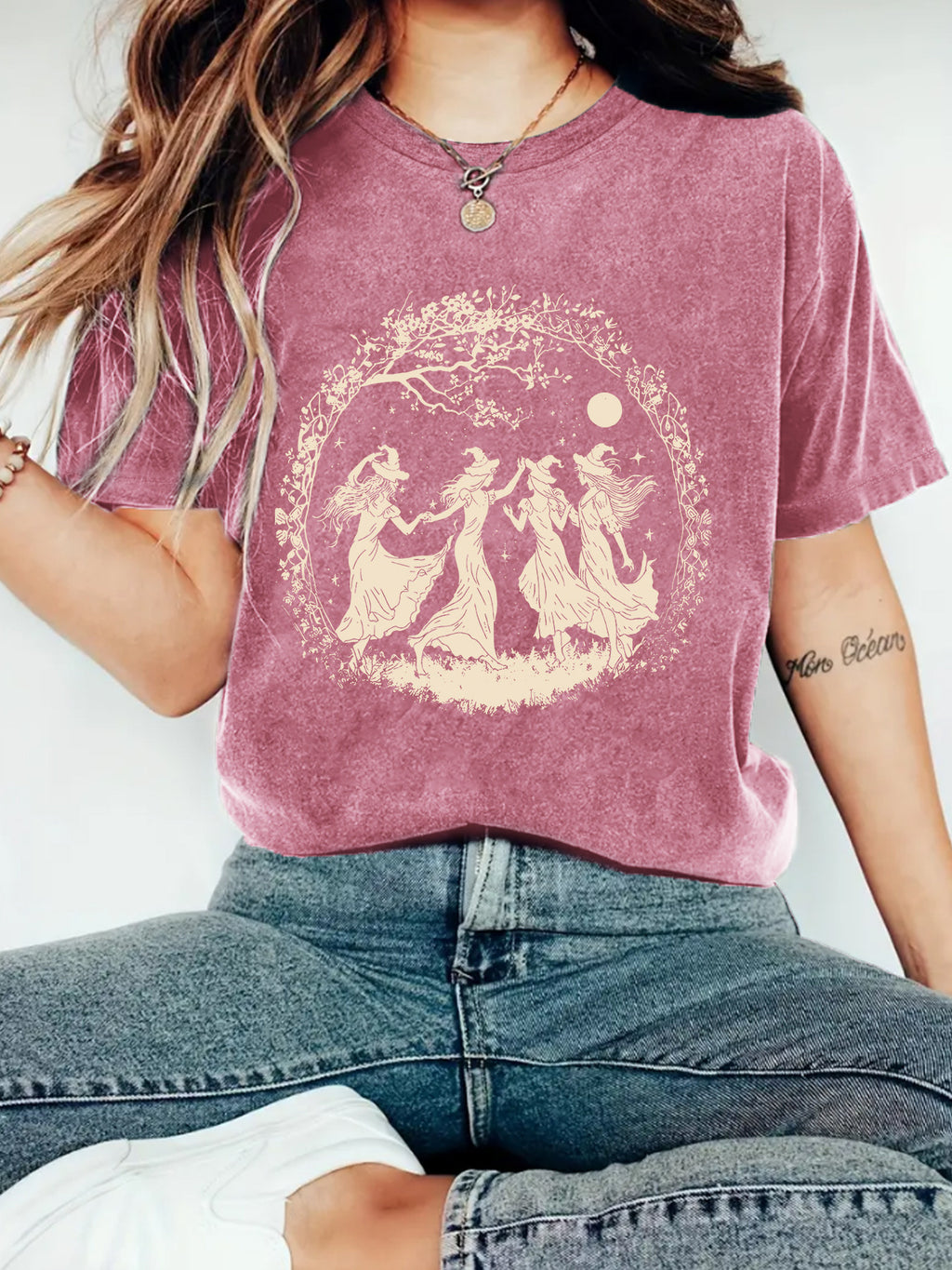 Women's Halloween Dancing Witches Graphic T-Shirt from Mish Mash Market