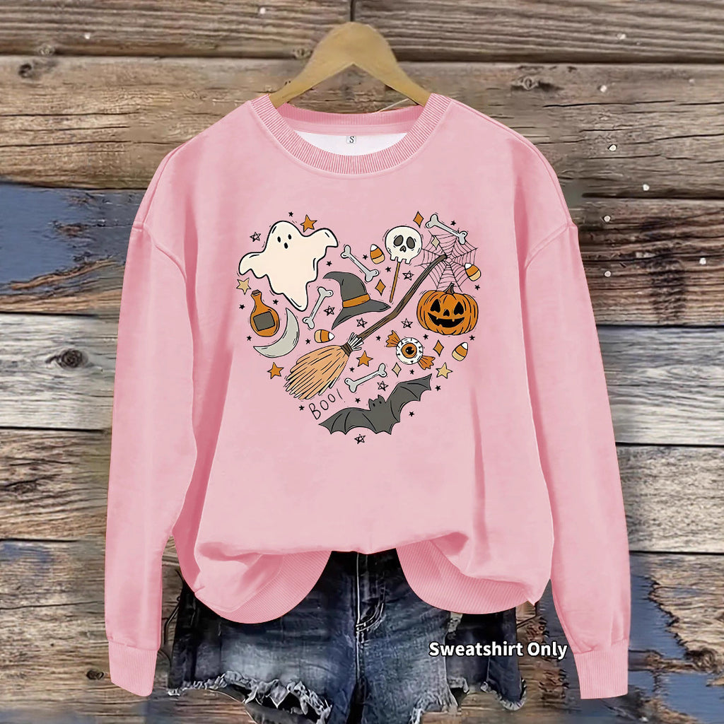 Halloween Ghost and Pumpkin Graphic Sweatshirt from Mish Mash Market