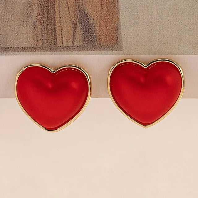Women’s 3D Red Heart Stud Earrings – Exquisite Personalized Love Ear Jewelry
