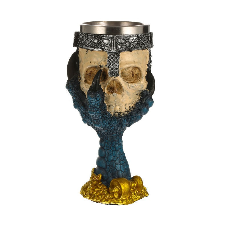 Blue Claw Skull Resin Goblet from Mish Mash Market