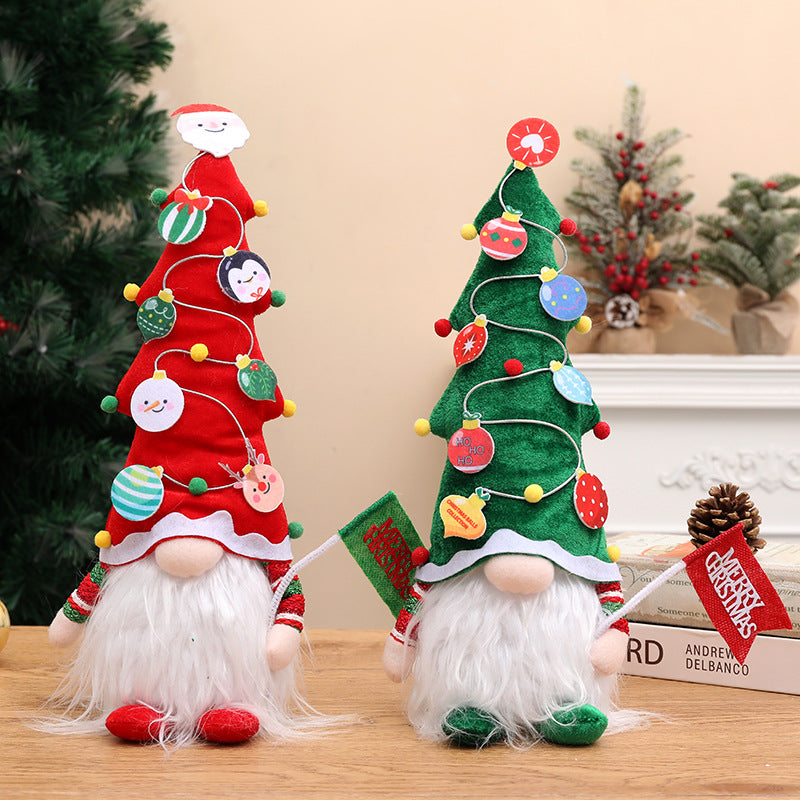 Plush Standing Christmas Tree Gnome