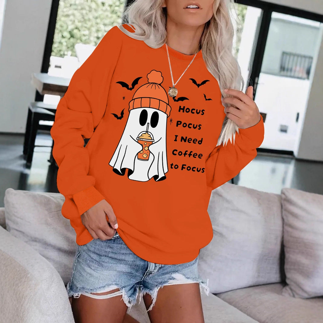 Halloween Ghost Hocus Pocus I Need Coffee to Focus Sweatshirt from Mish Mash Market