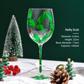 Hand-Painted Christmas Wine Glass