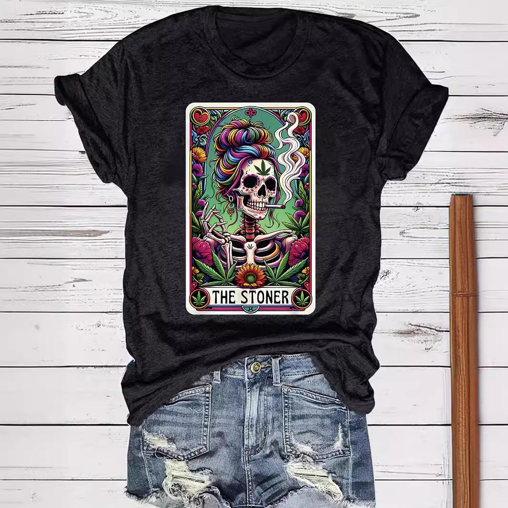 Skeleton Playing Card Halloween Graphic T-Shirt – Short Sleeve Unisex Top from Mish Mash Market