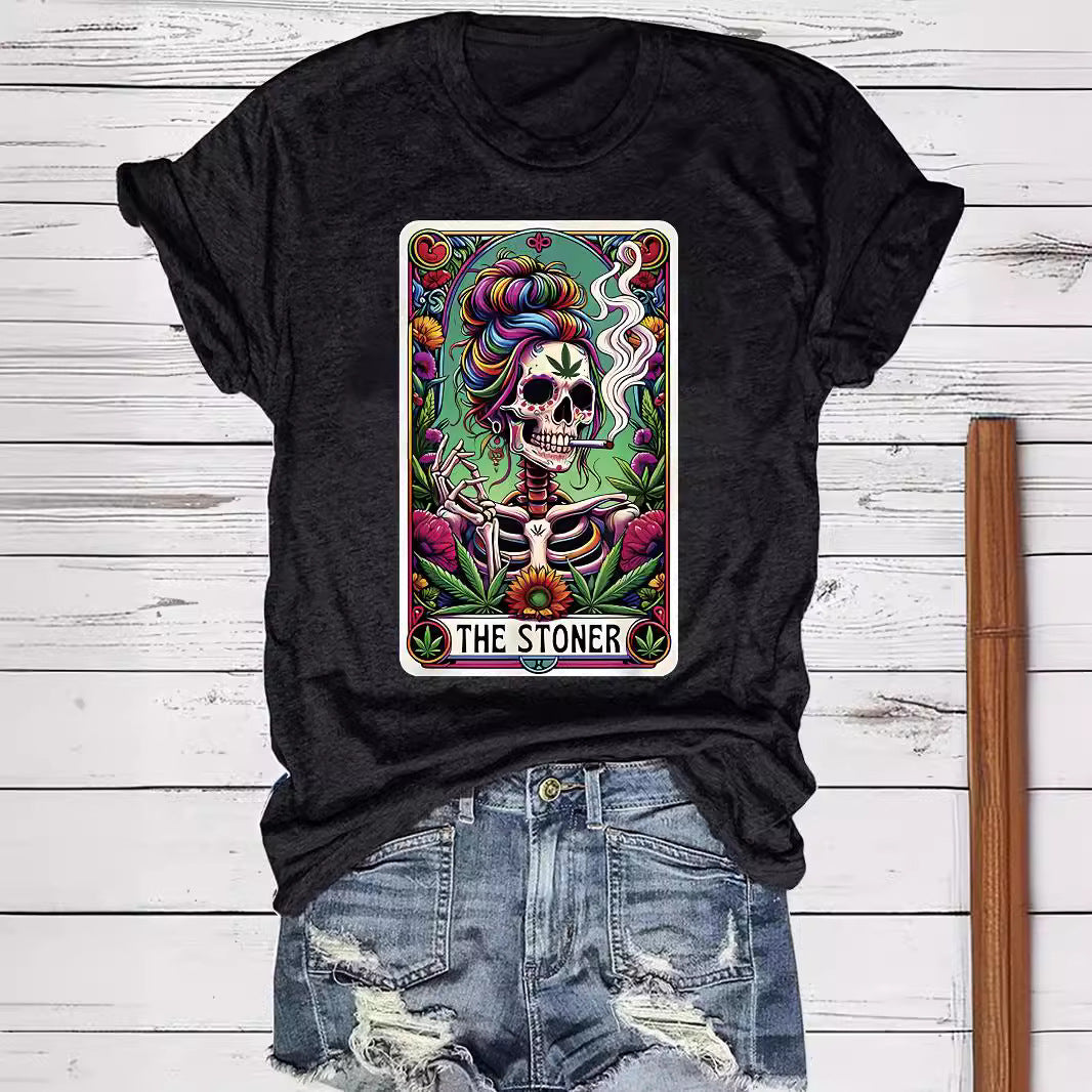 Skeleton Playing Card Halloween Graphic T-Shirt – Short Sleeve Unisex Top from Mish Mash Market