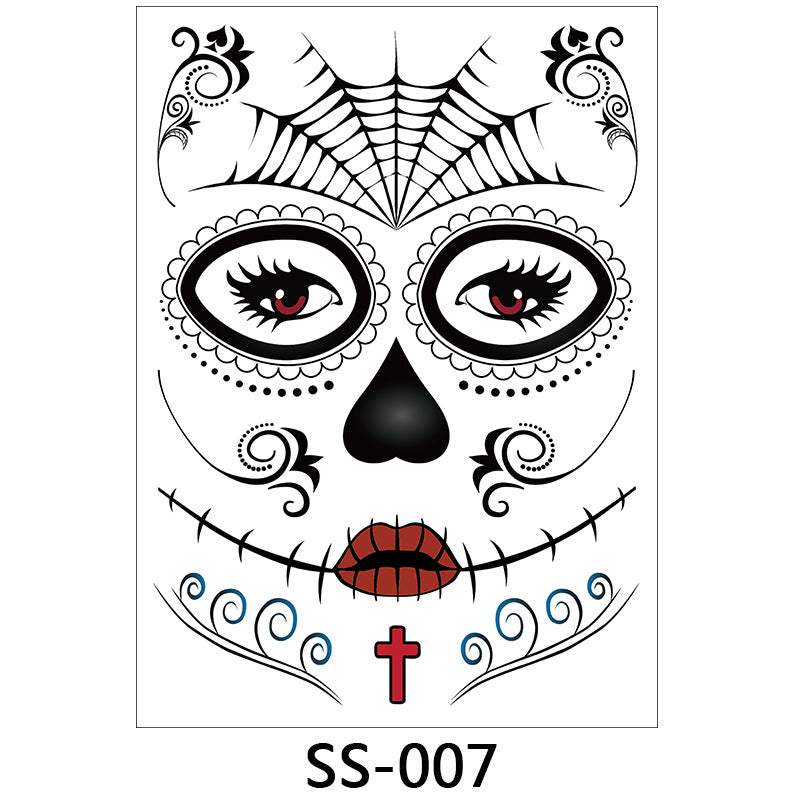 Day of the Dead Halloween Face Tattoo Stickers from Mish Mash Market