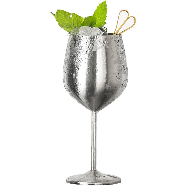 Premium 17oz Stainless Steel Wine Goblet - Shatterproof Matte Finish from Mish Mash Market