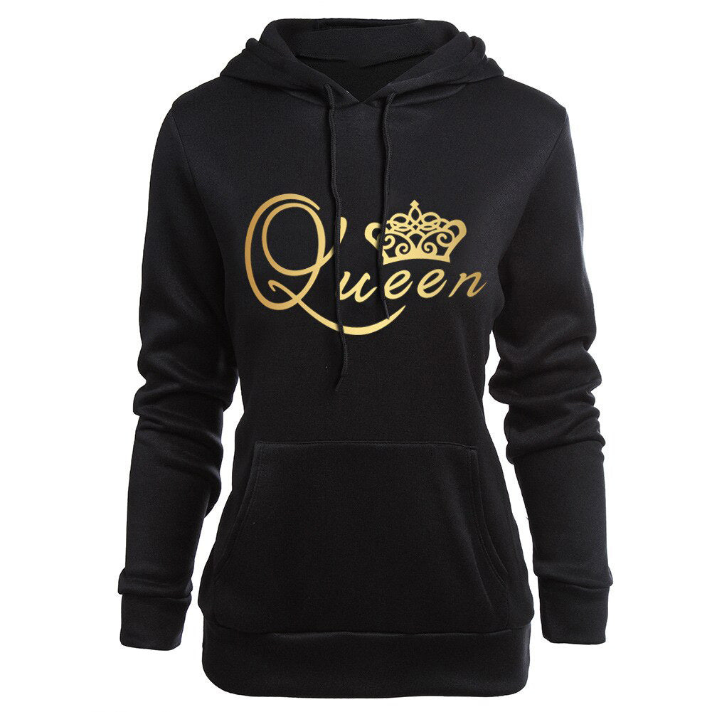 KING QUEEN Couple Valentine's Day Hoodie Sweatshirt with Hood from Mish Mash Market