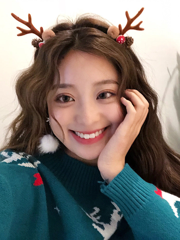 Christmas Deer Antler Hair Clips