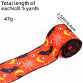 Halloween Spider & Bat Printed Ribbon - 2.5 Inch Wired Decoration Ribbon (5 Yards) from Mish Mash Market