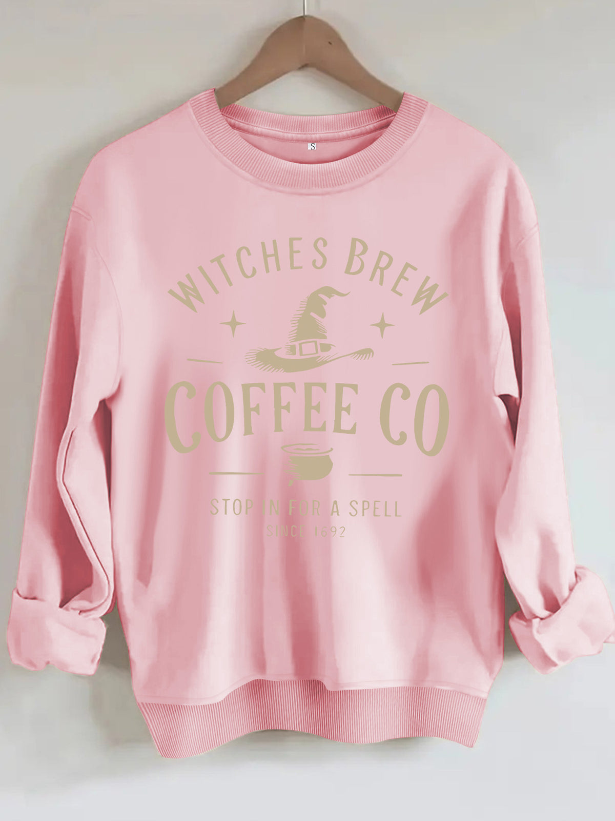 Witch's Brew Coffee Co. Halloween Graphic Sweatshirt - Casual Crewneck Pullover from Mish Mash Market