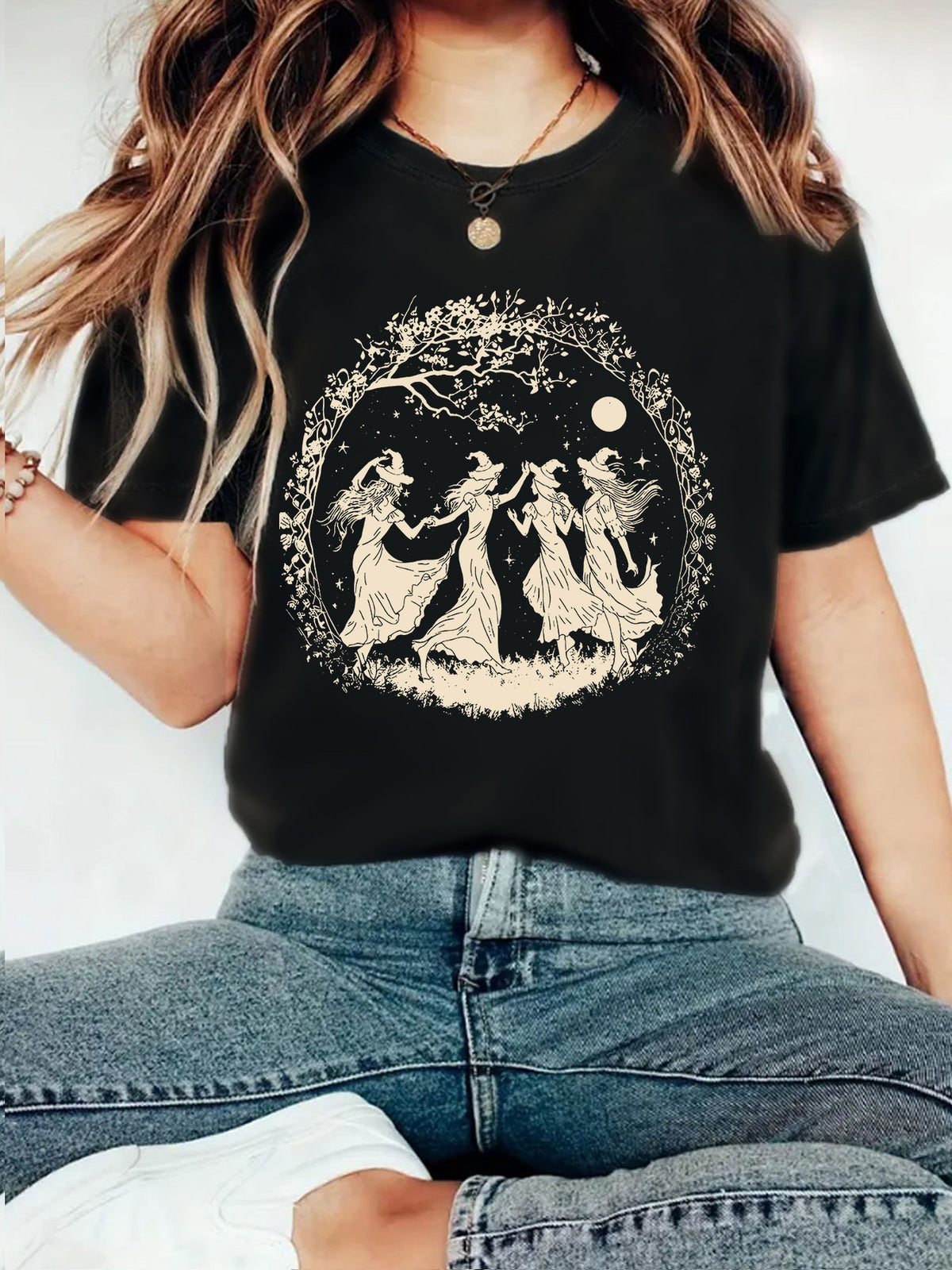 Women's Halloween Dancing Witches Graphic T-Shirt from Mish Mash Market