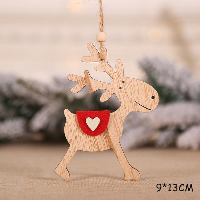 Christmas Deer Wooden Decoration