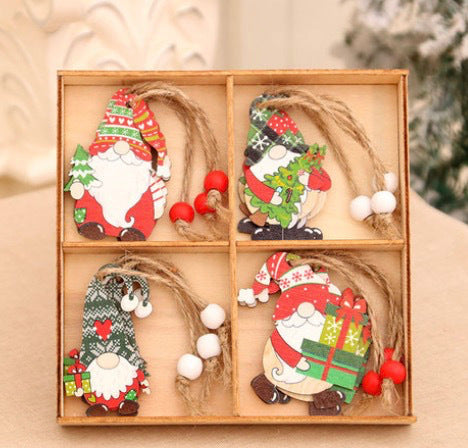 12-Piece Wooden Christmas Gnome Ornaments Set from Mish Mash Market