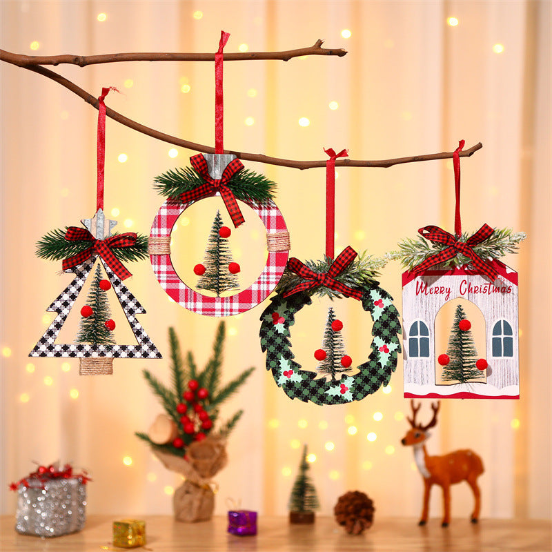 Rustic Christmas Tree Scene Wooden Ornament from Mish Mash Market