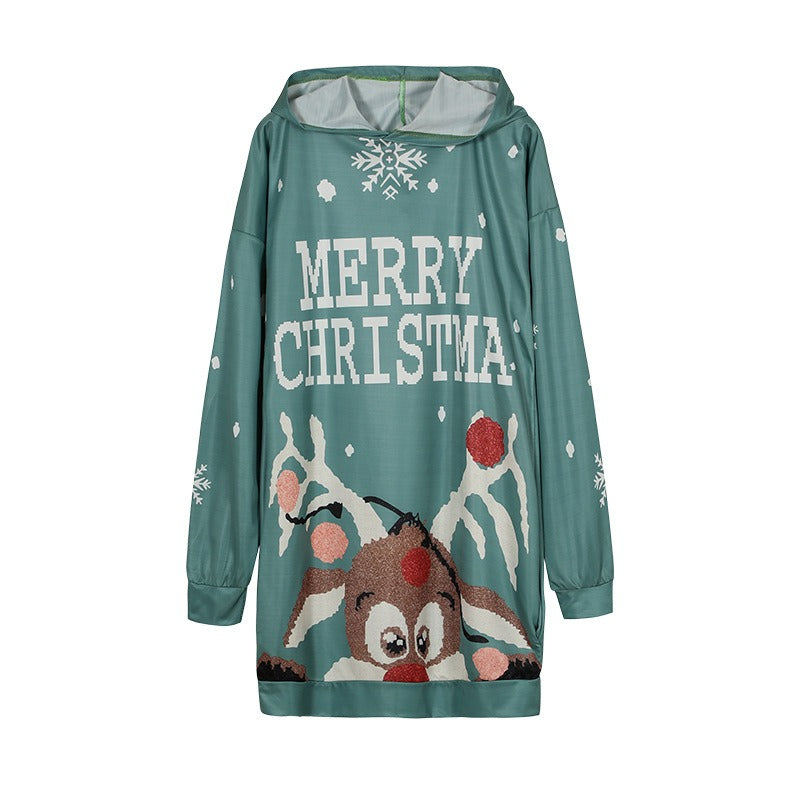 Women's Long Sleeve Christmas Hoodie Dress from Mish Mash Market