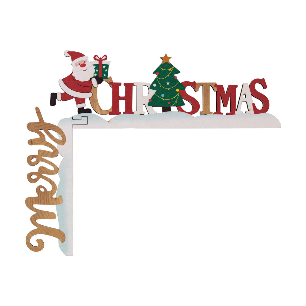Wooden Christmas Door Frame Decor