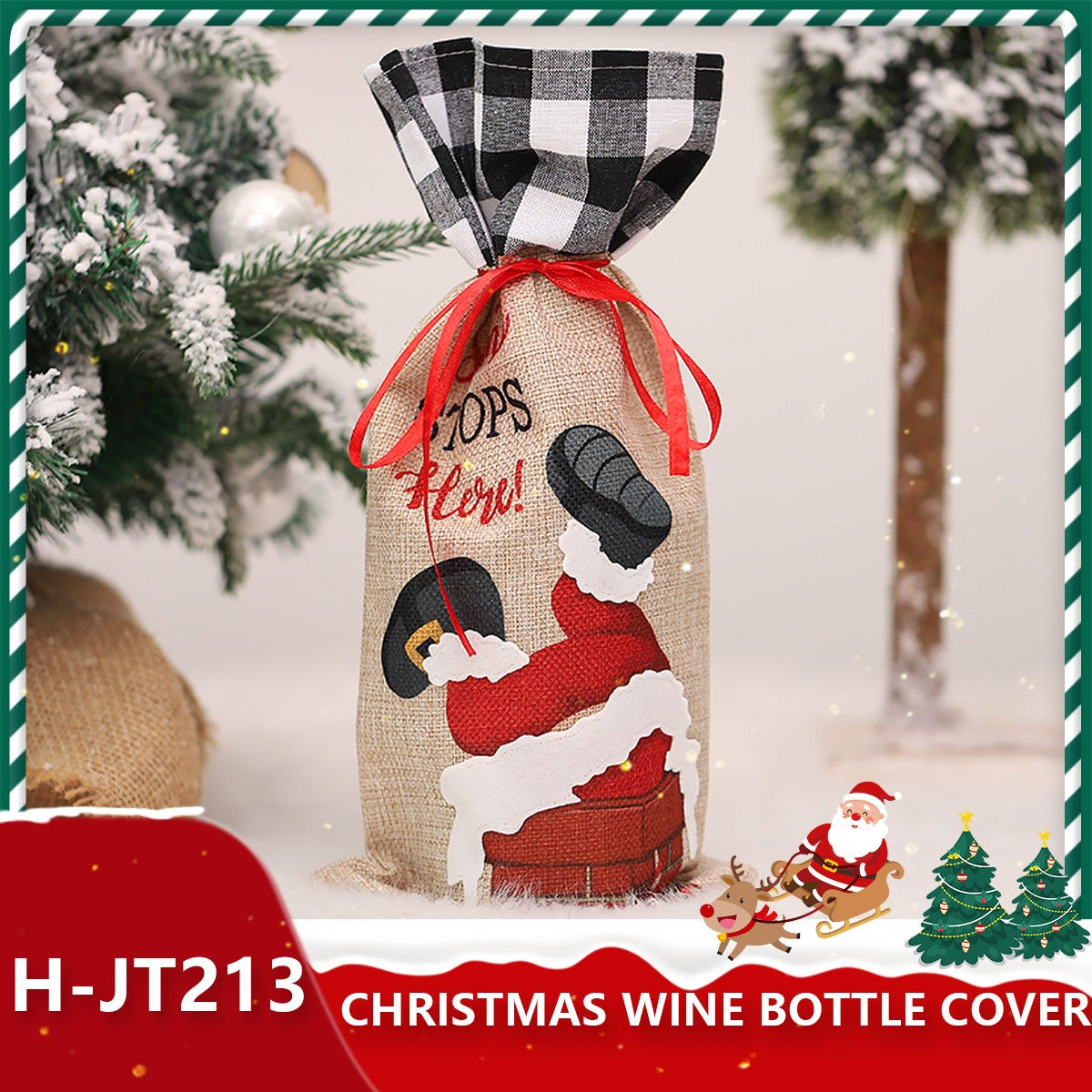 Festive Holiday Wine Bottle Gift Bags - Santa & Winter Themes from Mish Mash Market