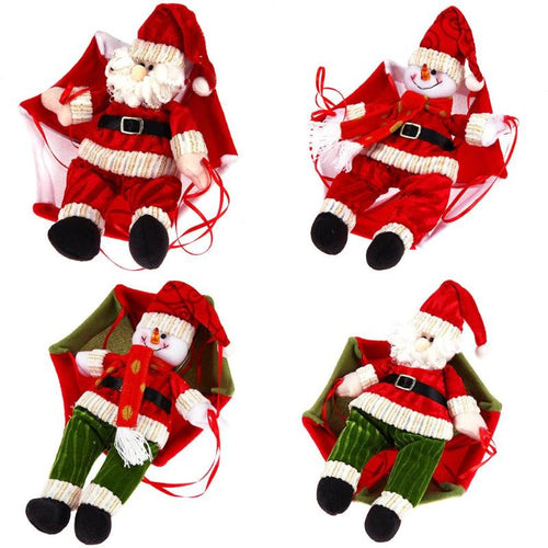 Christmas Santa Claus Snowman Parachute Hanging Ornaments from Mish Mash Market