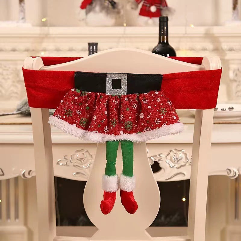 Festive Holiday Santa Belt and Elf Dress Chair Covers from Mish Mash Market