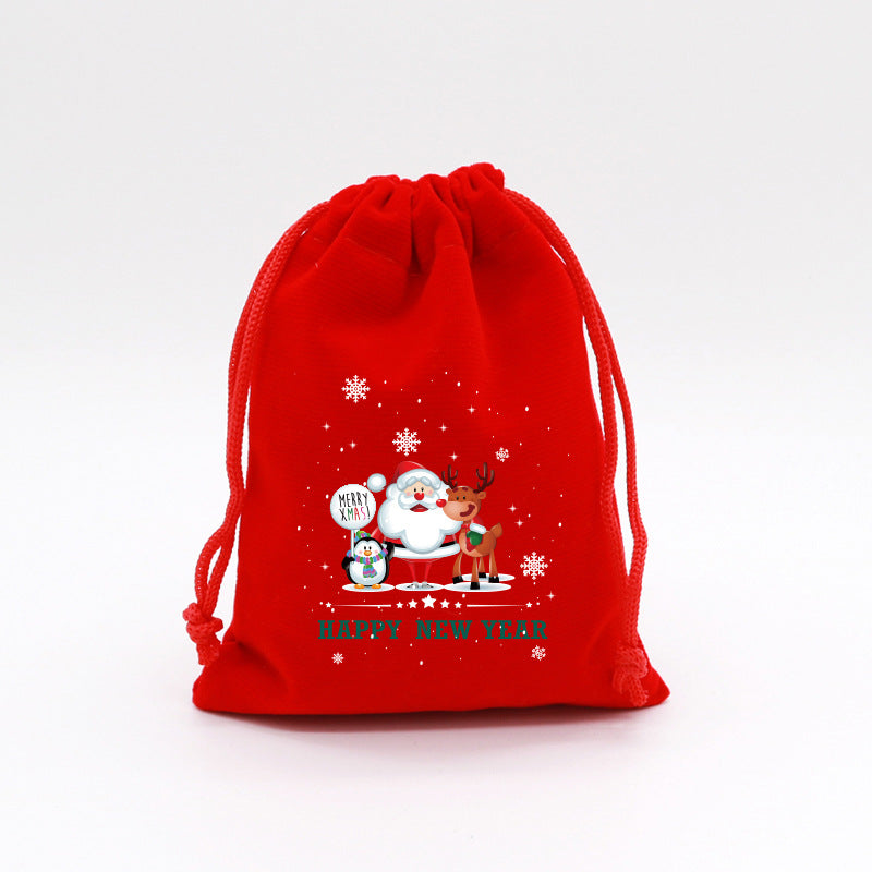 Red Velvet Christmas Drawstring Gift Bag from Mish Mash Market