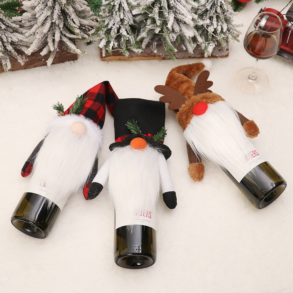 Christmas Gnome Wine Bottle Cover