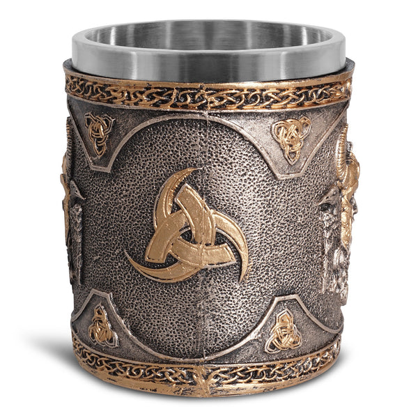 Viking Valknut Resin Stainless Steel Cup from Mish Mash Market