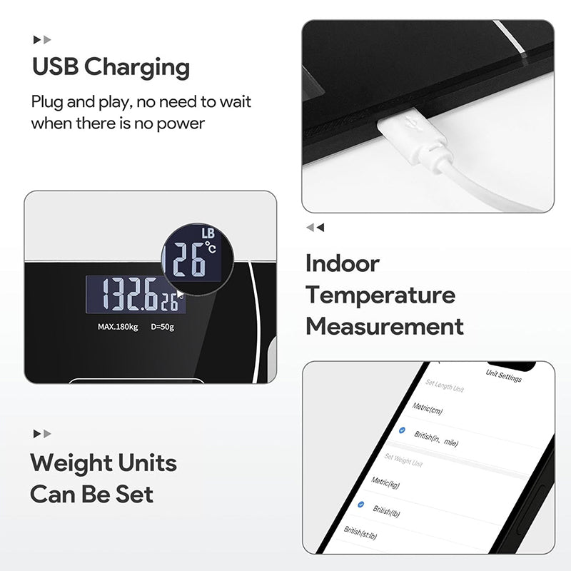 Bluetooth Smart Scale with App, Full-Body Analysis, iOS/Android