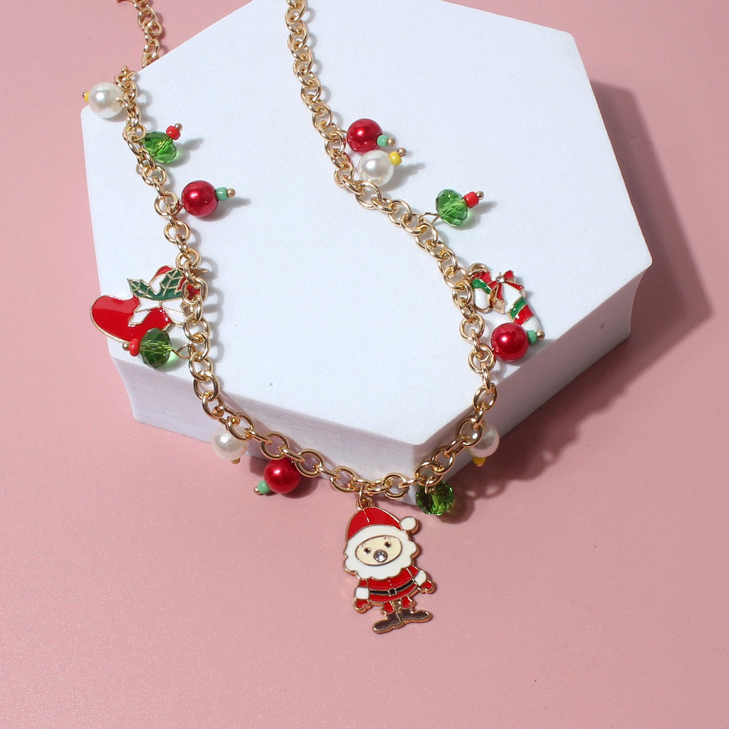 Holiday Pearl Charm Necklace
