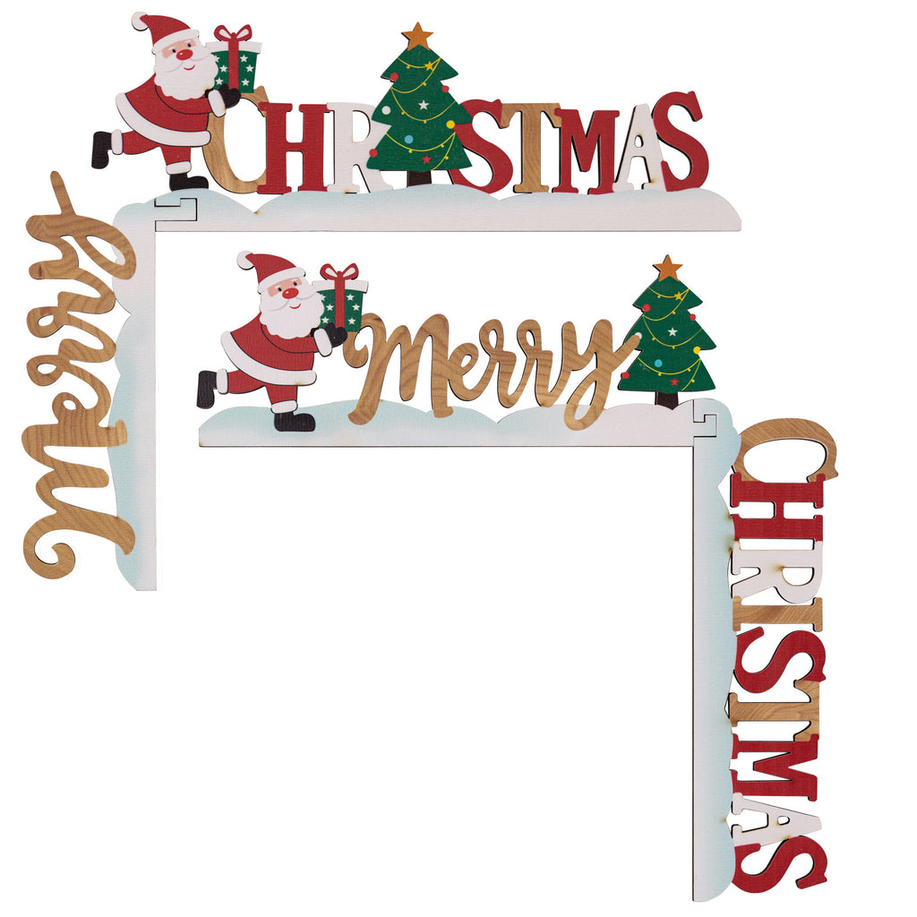 Wooden Christmas Door Frame Decor