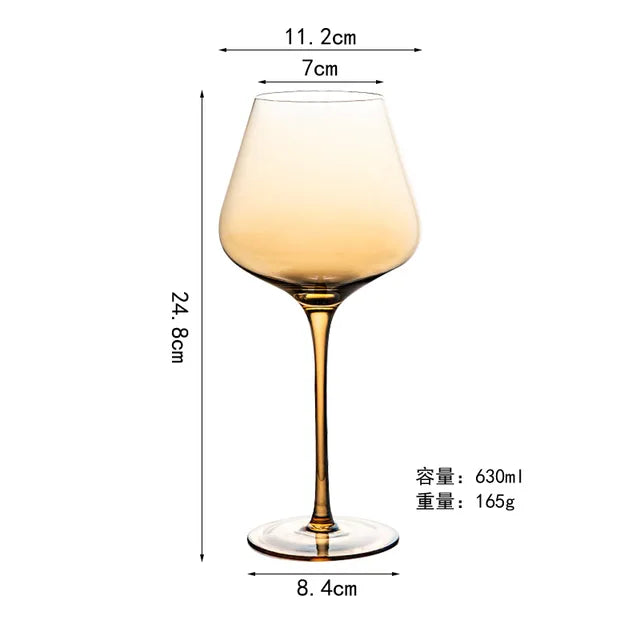 Nordic Luxury Amber Champagne Flutes – Gold Rimmed Lead-Free Crystal from Mish Mash Market