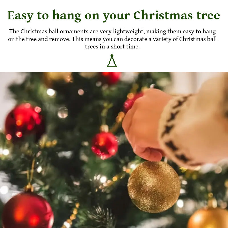 Gold Red Hanging Christmas Tree Ball Ornaments - 50 pcs Box from Mish Mash Market