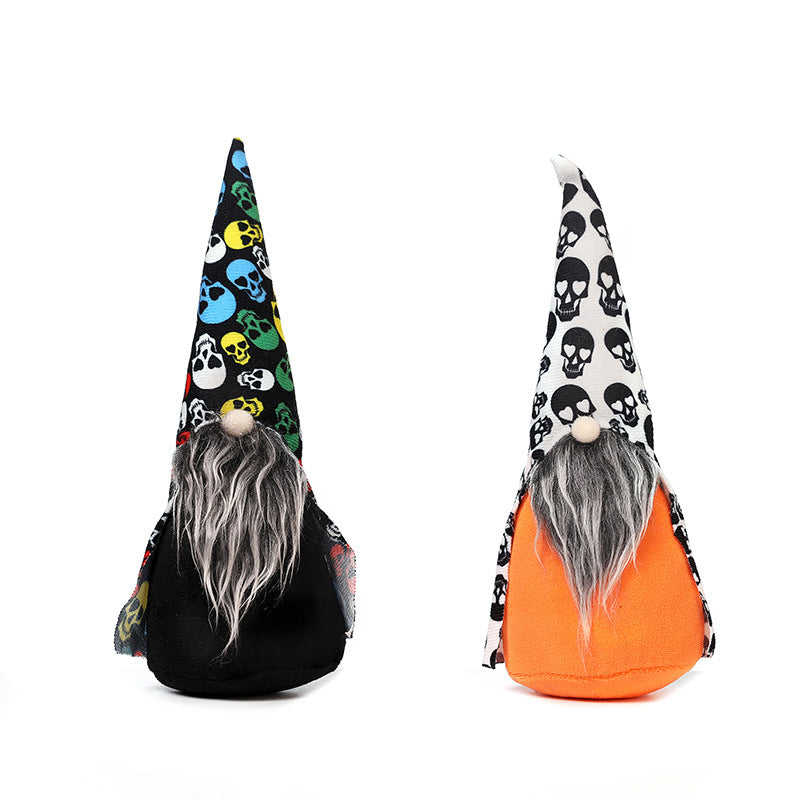 Halloween Gnomes with Skull Hats and Cloaks