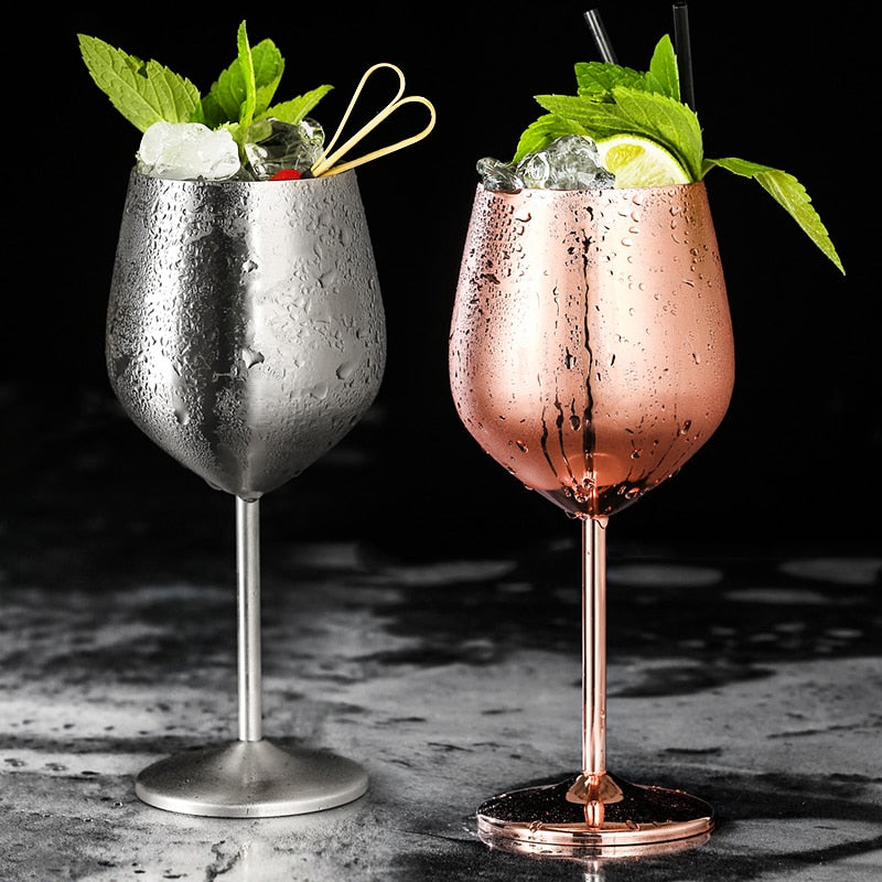 Premium 17oz Stainless Steel Wine Goblet - Shatterproof Matte Finish from Mish Mash Market