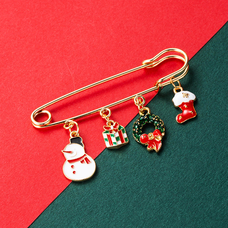 Christmas Enamel Pin Brooch Set