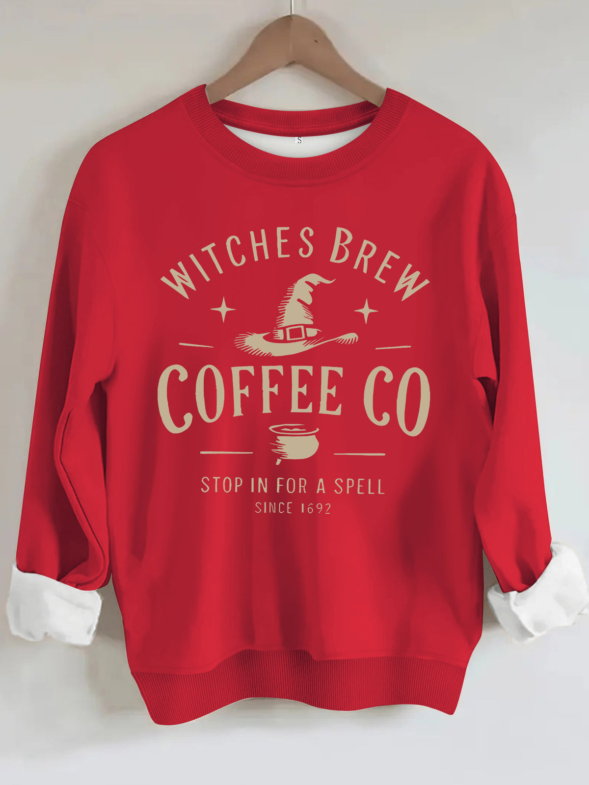 Witch's Brew Coffee Co. Halloween Graphic Sweatshirt - Casual Crewneck Pullover from Mish Mash Market