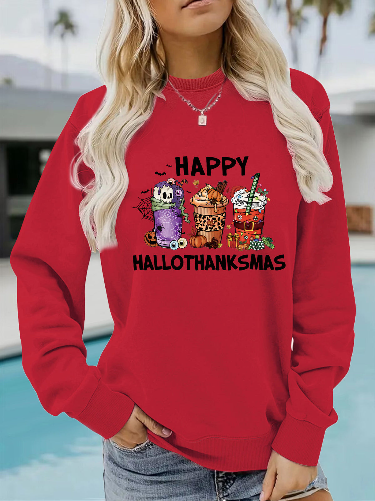 Happy Hallothanksmas Seasonal Graphic Sweatshirt from Mish Mash Market