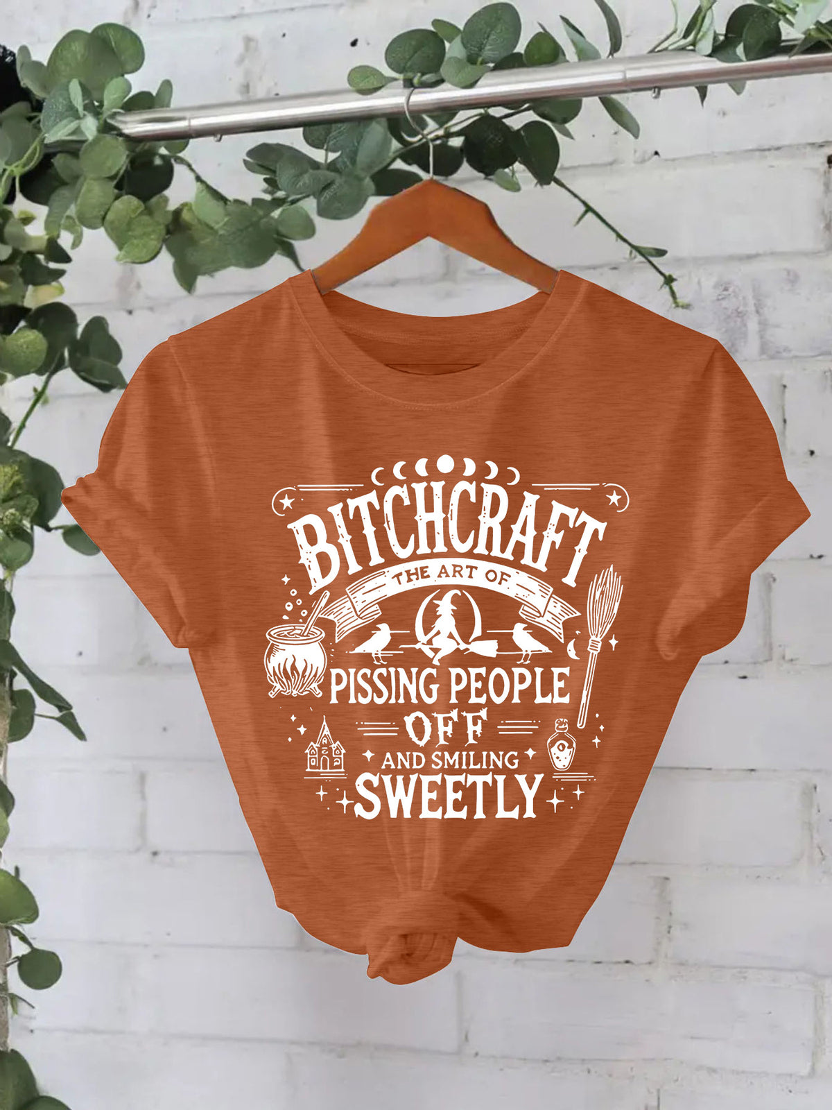 Bitchcraft Graphic Halloween T-Shirt – Loose Fit Short Sleeve Tee from Mish Mash Market