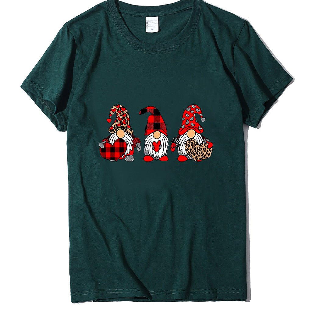 Gnome Graphic T-Shirt for Women – Love Printed Loose Fit Top