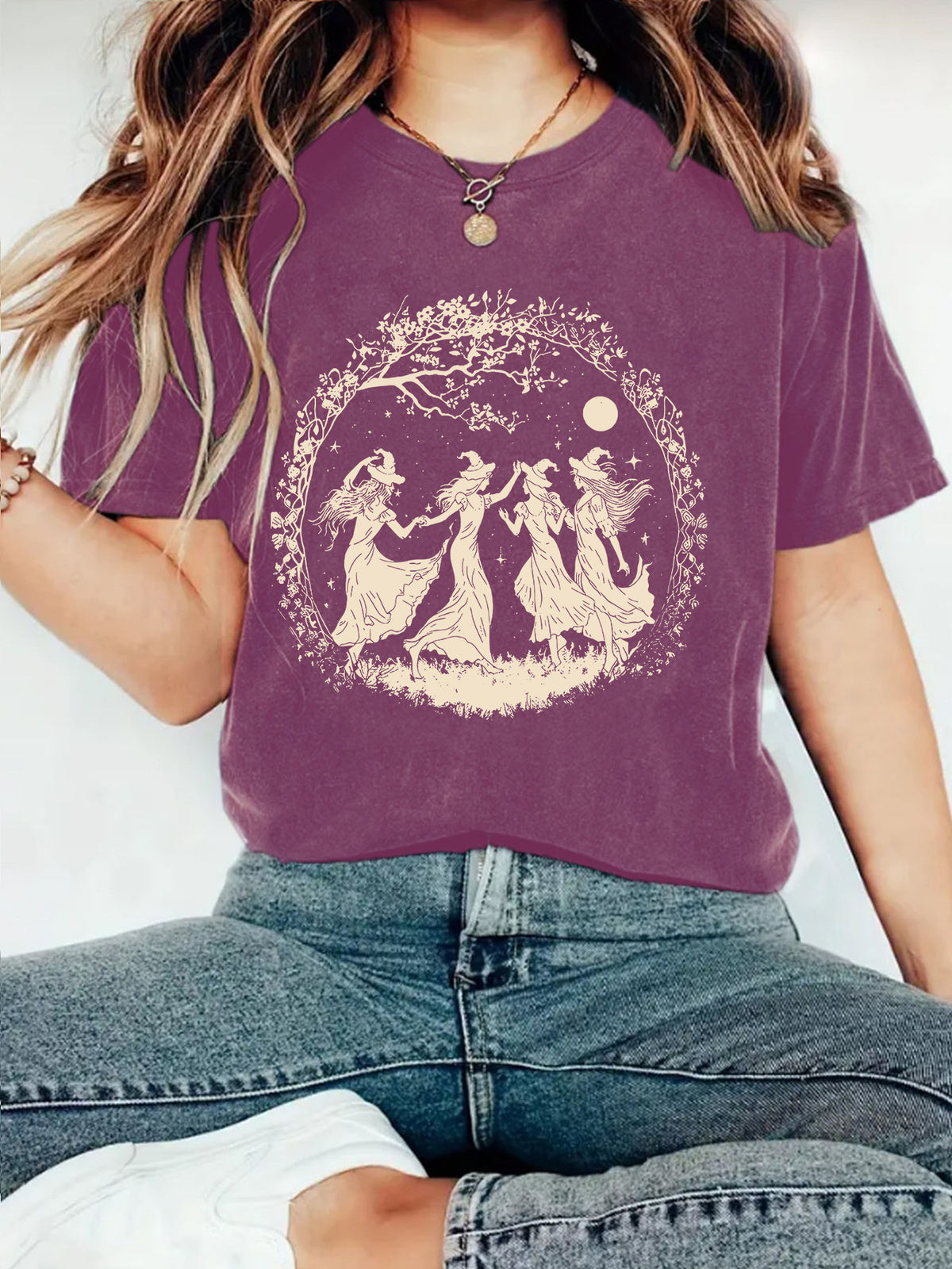 Women's Halloween Dancing Witches Graphic T-Shirt from Mish Mash Market