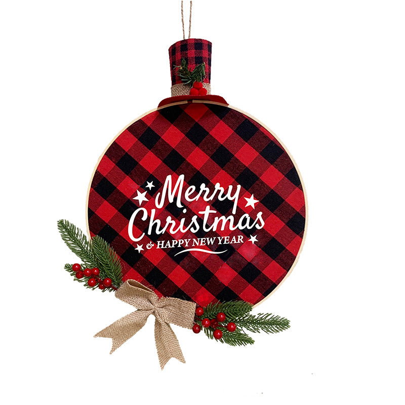 Red and Black Plaid Bamboo Christmas Wreath