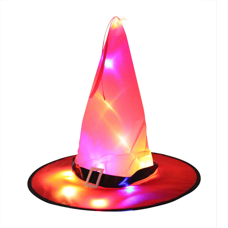 Hanging LED Light-Up Witch Hat Outdoor Halloween Decoration from Mish Mash Market