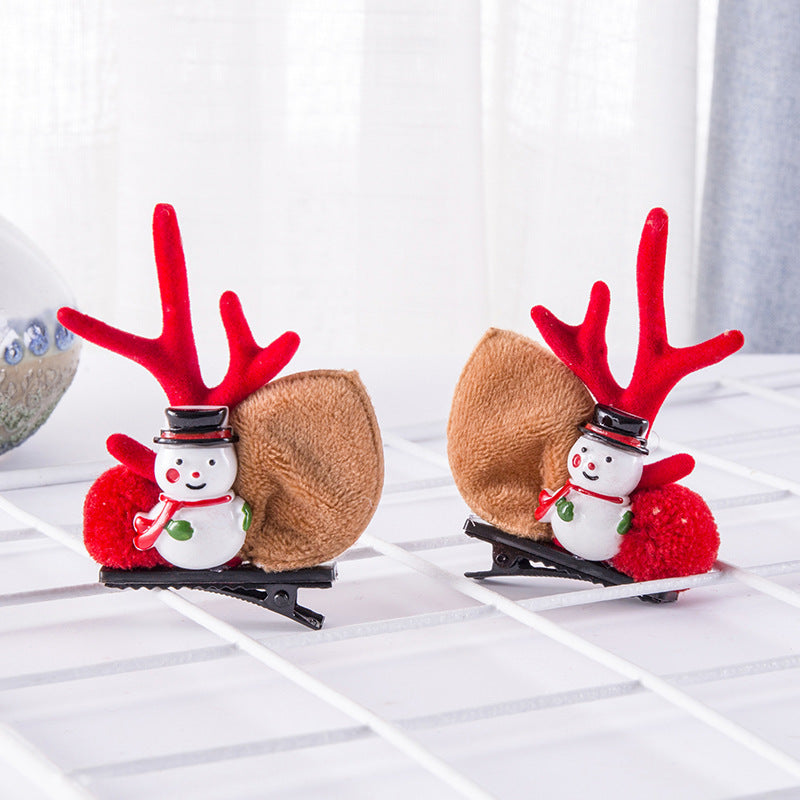 Christmas Deer Antler Hair Clips