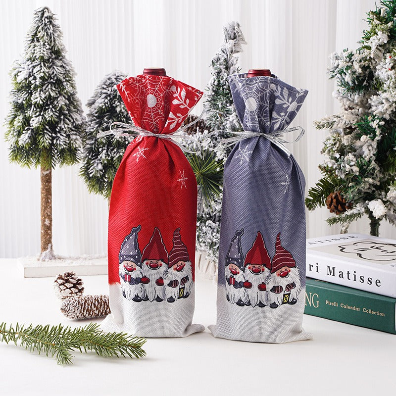 Christmas Gnome Wine Bottle Covers